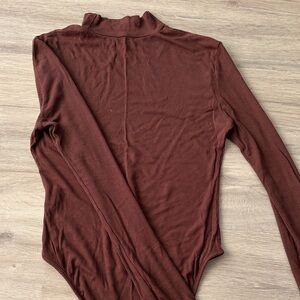 Elegant Brown Long Sleeve Women's Top